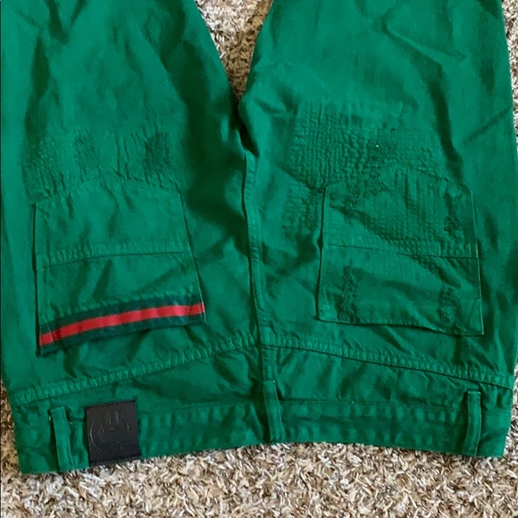 Born fly green ripped jeans/ red striped pockets - Picture 4 of 4